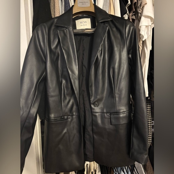 Remi x Revolve Leather Blazer - Picture 1 of 5
